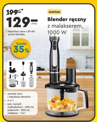 Blender ręczny z malakserem, 1000 W
