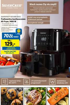 SilverCrest Kitchen Tools Frytkownica beztłuszczowa Air Fryer, 1400 W