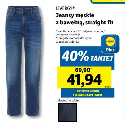 LIVERGY® Jeansy męskie z bawełną, straight fit
