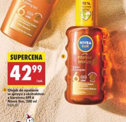 Olejek do opalania w sprayu z ekstraktem z karotenu SPF 6 Nivea Sun, 200 ml
