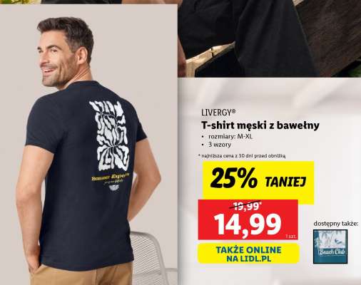 LIVERGY® T-shirt męski z bawełny