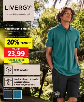 LIVERGY® Koszulka polo męska