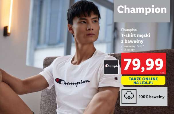 Champion T-shirt męski z bawełny