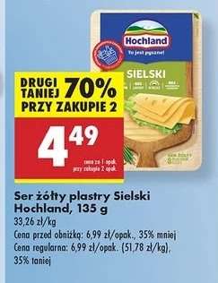 Ser żółty plastry Sielski Hochland, 135 g