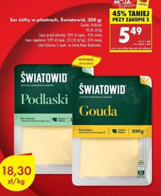 Ser żółty w plastrach Światowid , 300 g
