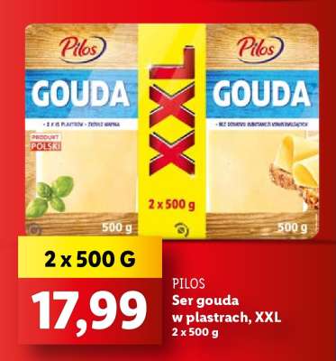PILOS Ser gouda w plastrach, XXL