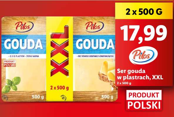 Ser gouda w plastrach XXL